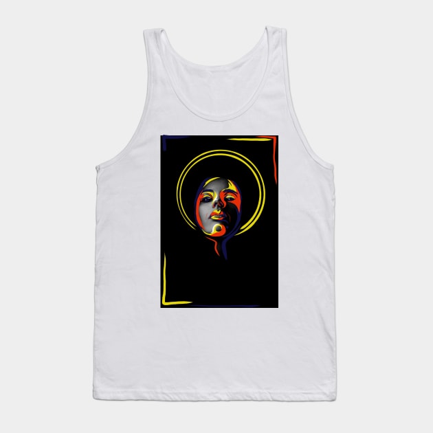 Bright woman on black Tank Top by LLLUID